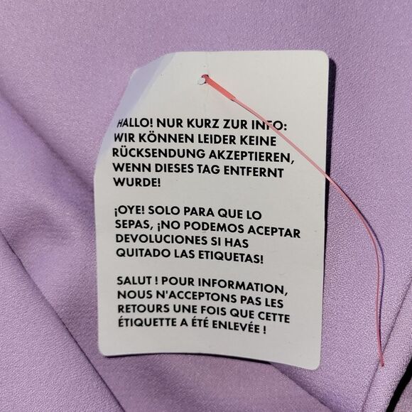 NWT ASOS LUXE Wide Flare Leg Tailored Pants Frill Overlay Lilac Purple 4 - Picture 14 of 14